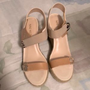 Neutral wedges by Nine West, size 9. Never worn